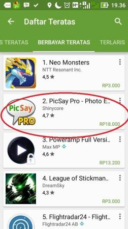 Download Gratis PicSay Pro Photo Editor via Google Play